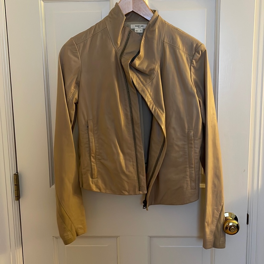 Helmut Lang nude leather jacket